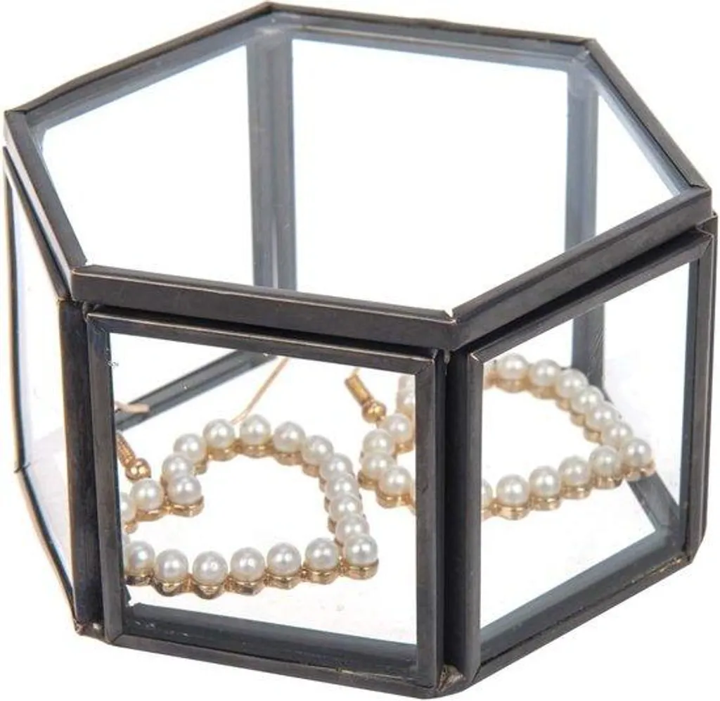 Rangement bijoux noir anti-poussière 8x7x4,5 cm pour petits objets