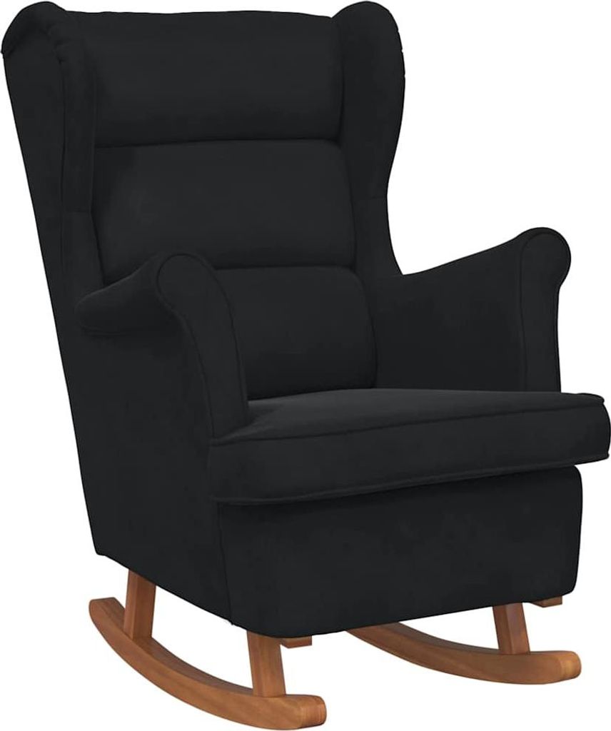 Schaukelstuhl mit Kissen Schwarz 92 x 71 x 100 cm Sperrholz