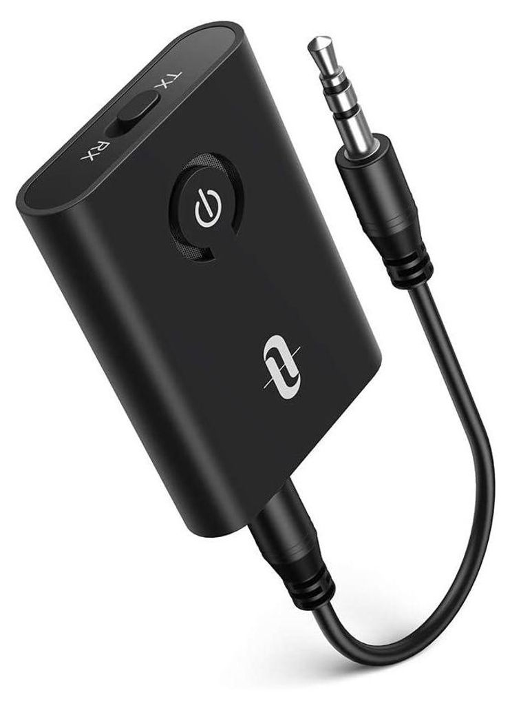 Bluetooth 5.0 Sender/Empfänger, TaoTronics 2-in-1 Wireless 3,5-mm-Audioadapter (aptX niedrige Latenz, 2 Geräte gleichzeitig, für TV/Heim-Soundsy...
