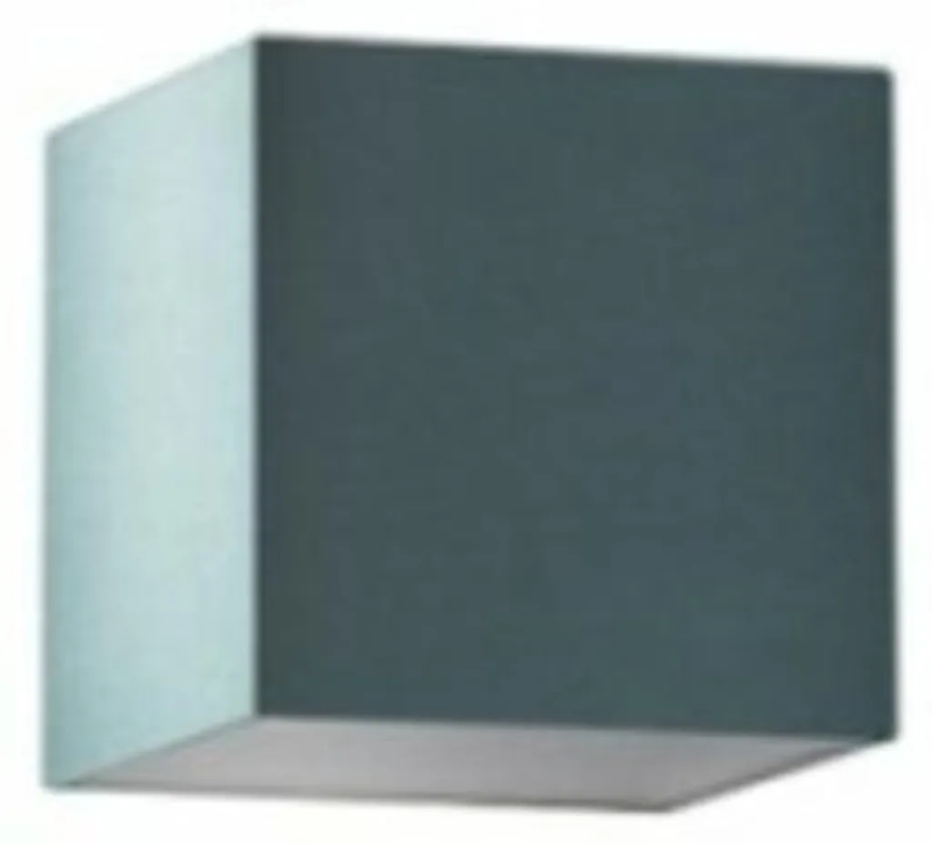 Abat-jour carré Monaco pour lampe de table bleu pétrole et argent