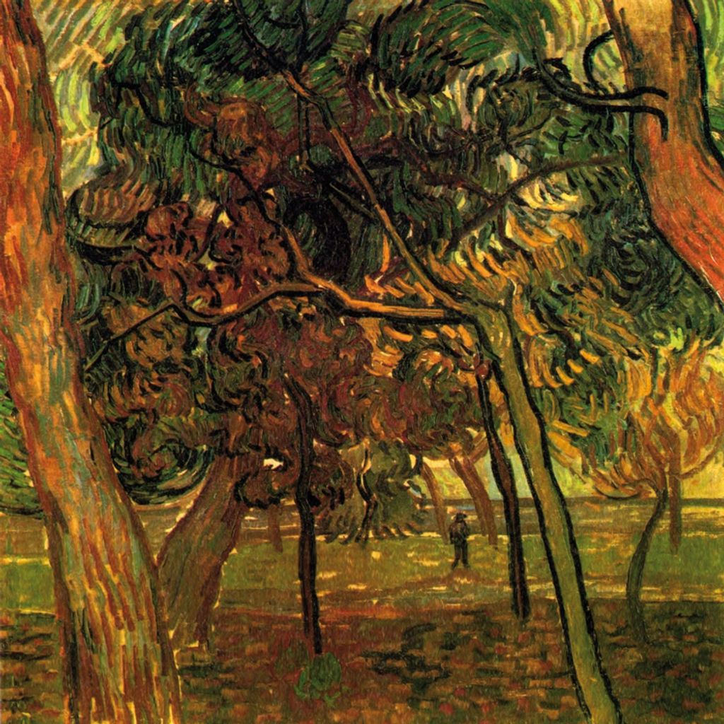 Vincent Van Gogh Kunstdruck Bild - Herbstliche Kiefern, 1889 (40 x 40 cm)