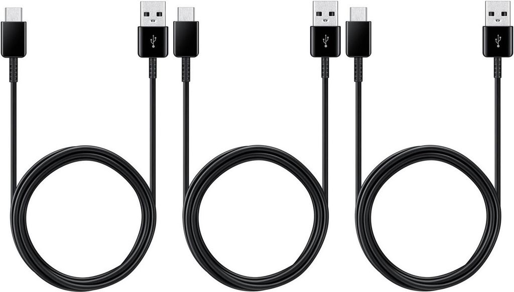 3x Typ-C Ladekabel für Original Samsung Galaxy A32 5G, A42 5G, A72 Datenkabel 1,2m schwarz USB-Ladegerätkabel Aufladekabel Type-C Charging-Cable