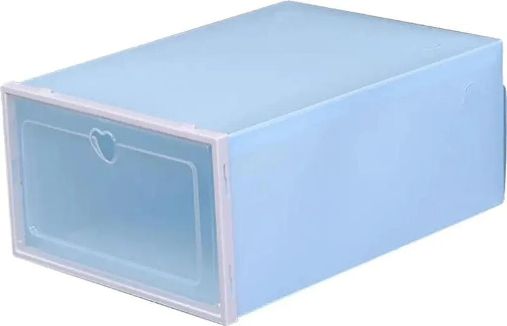 Organizer Scarpe Blu Plastica Rigida - Set Scatole Pieghevoli Salvaspazio