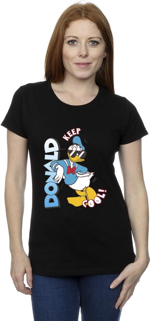 Disney - "Donald Duck Cool" T-Shirt für Damen BI33087 (XL) (Schwarz)