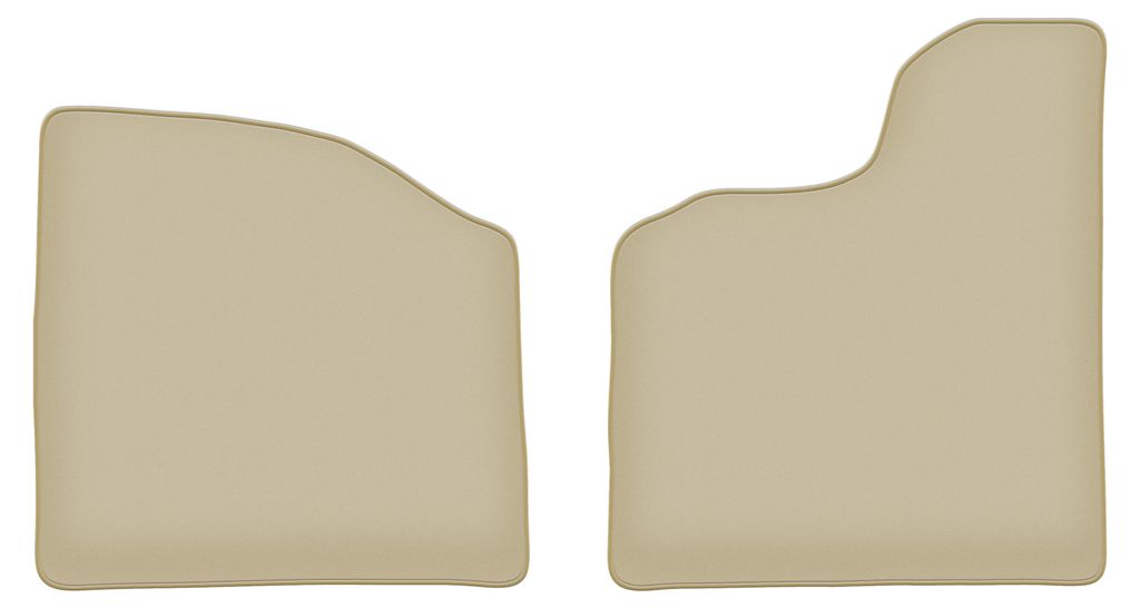 Velours-Fußmatten Vorne PREMIUM beige passend für Microcar Virgo (0, Kleinstwagen) – mit Befestigungen – passgenau