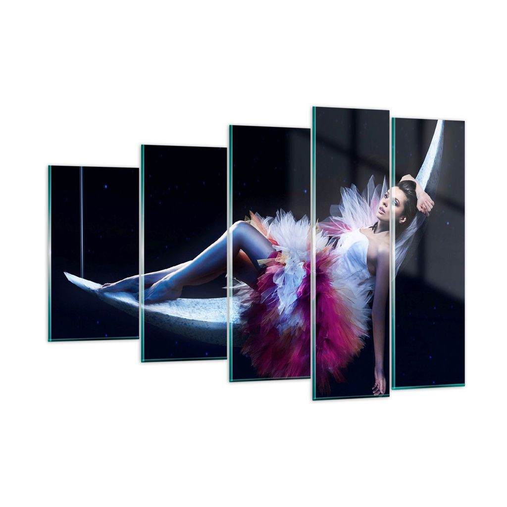 Bilder auf glas - Frau Geheimnis Kleid elegant - 150x100cm - Glasbilder - Wandbilder - Kunstdruck - zum Aufhängen bereit - Wanddekoration aus Glas...