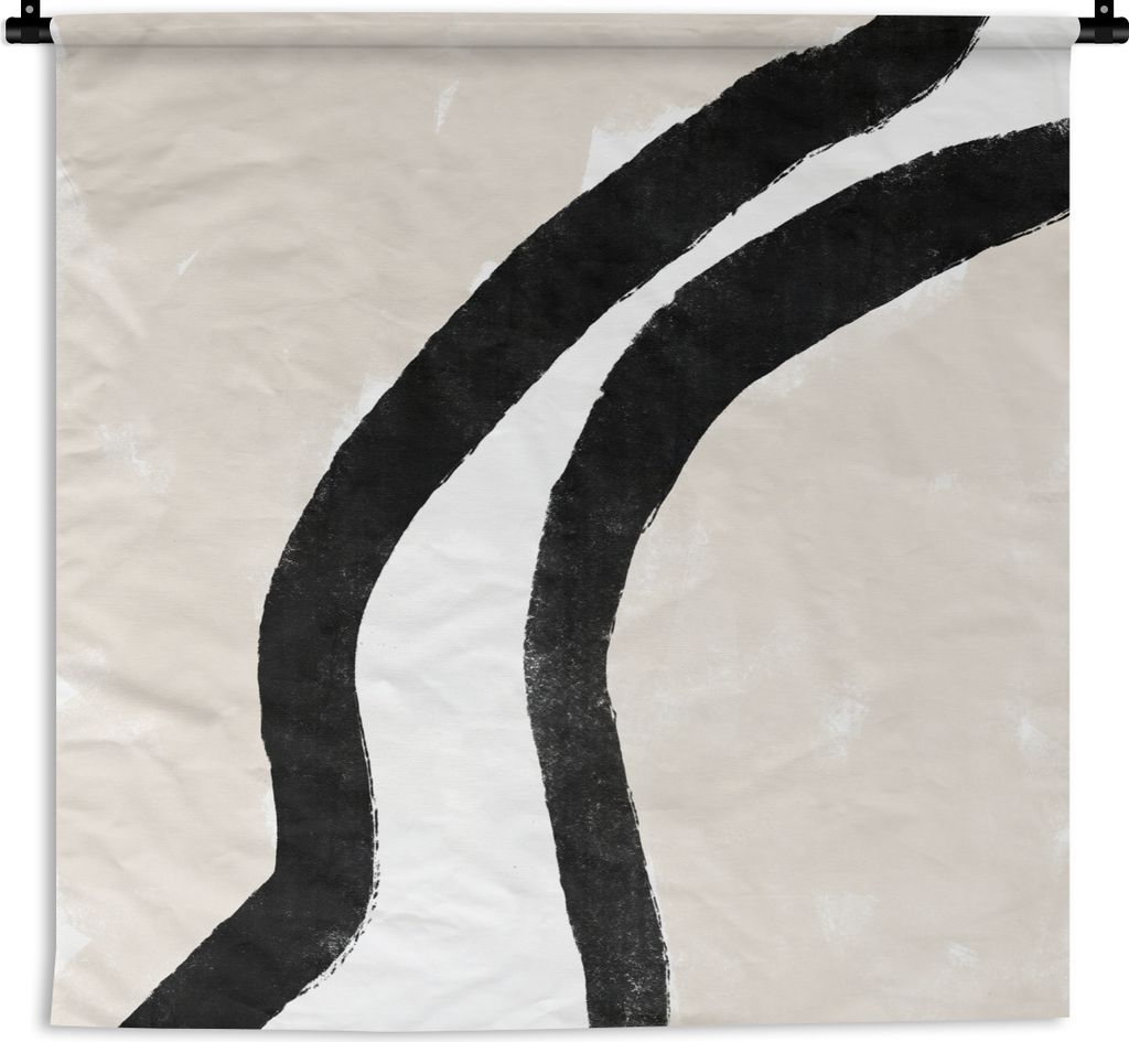 MuchoWow Wandteppich Wandbehang Abstrakt - Linie - Design - Pastell 150x150 cm Tapisserie Dekoration Wandtuch - Wohnaccessoires - Modernes