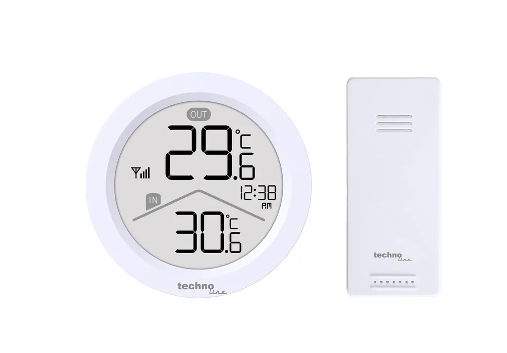 Station météo Technoline WS9168 compacte blanche à horloge quartz précise - 7