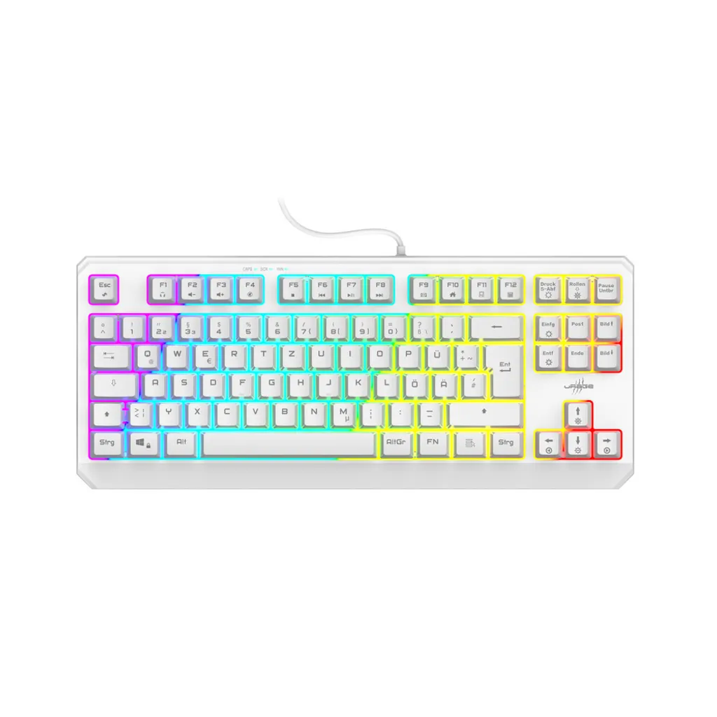 Clavier Gamer Hama Exodus 220 TKL RGB LED Blanc - Format Compact QWERTZ