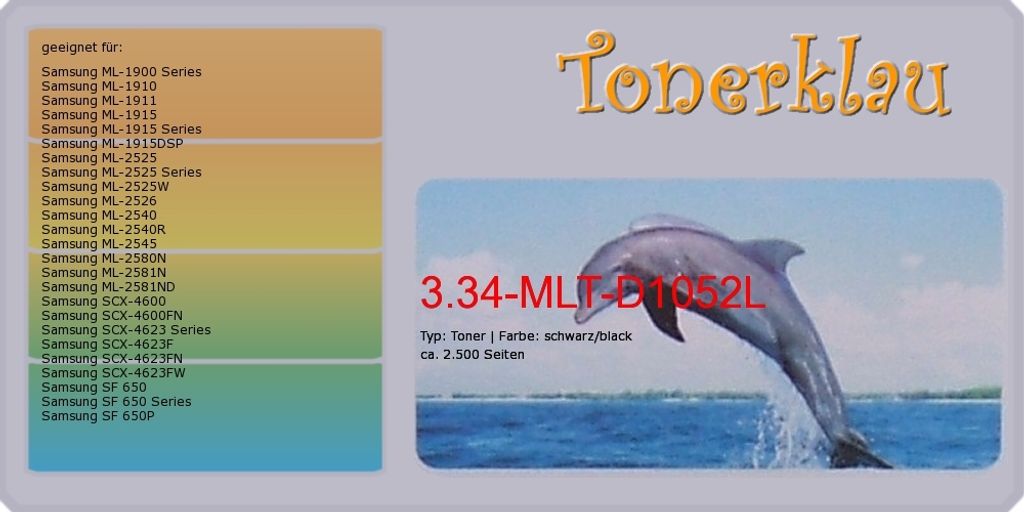 black Toner 3.34-MLT-D1052L kompatibel mit Samsung Produktbild 