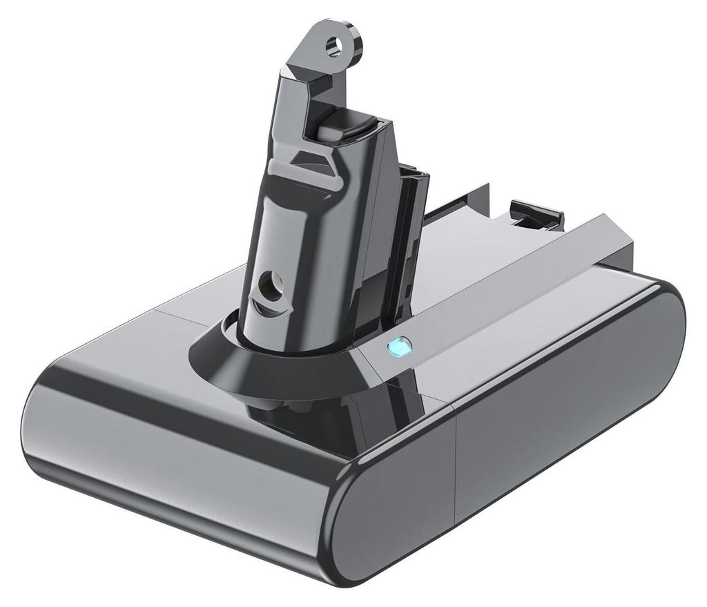A product shot of a vacuum cleaner battery pack.