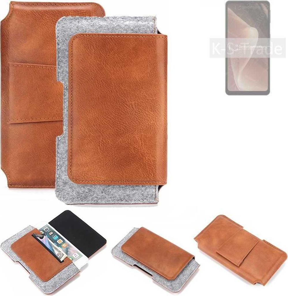 K-S-Trade Handyhülle Schutzhülle kompatibel mit Sharp Aquos Sense7 Plus Gürteltasche Holster Gürtel Tasche Smartphone Tasche Handy Hülle Polyu...