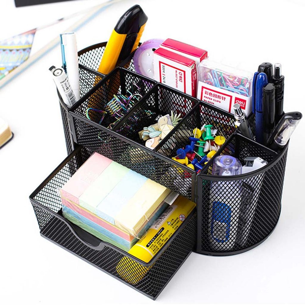 Schreibtischorganizer Mesh Büroausstattung Ordnungssystem Ablagebox Stiftehalter 