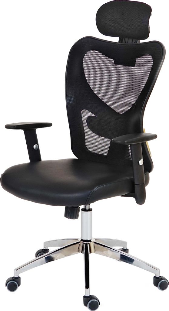 Profi-Bürostuhl Atlanta, Chefsessel Drehstuhl Schreibtischstuhl, Kunstleder schwarz