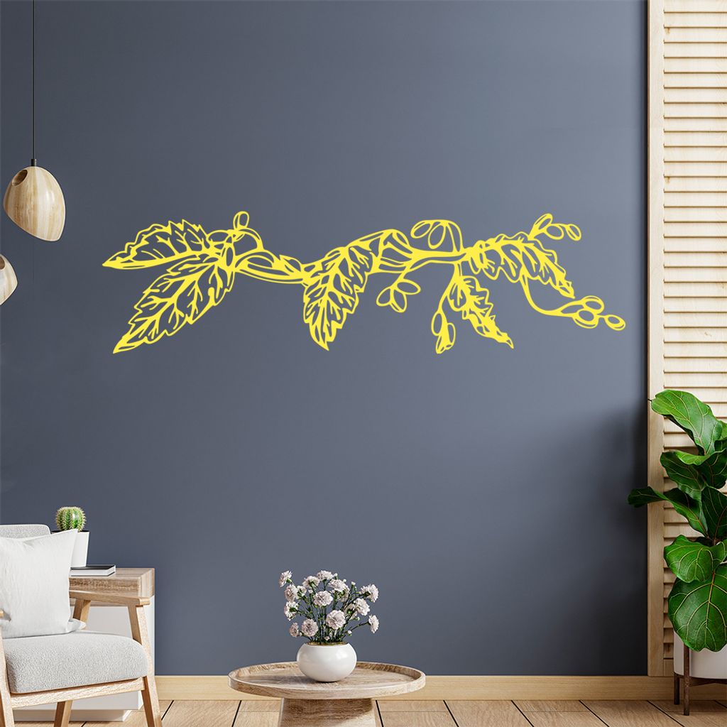 Blätter -Ranken Wandtattoo in 6 Größen - Wandaufkleber Wall Sticker - Dekoration, Küche, Wohnzimmer, Schlafzimmer, Badezimmer