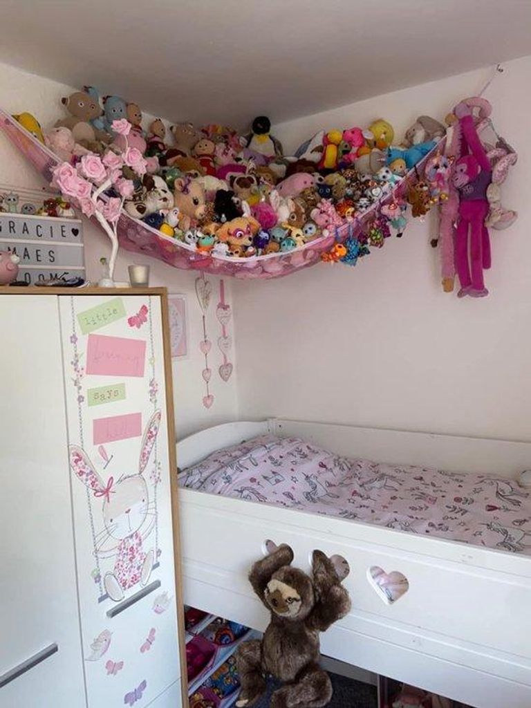 Kinderhängematte, Jumbo Kinderhängematte, Ecke Kinderhängematte, Plüschspielzeug Aufbewahrungshängematte Organisator für Plüschtiere, Plüsc...