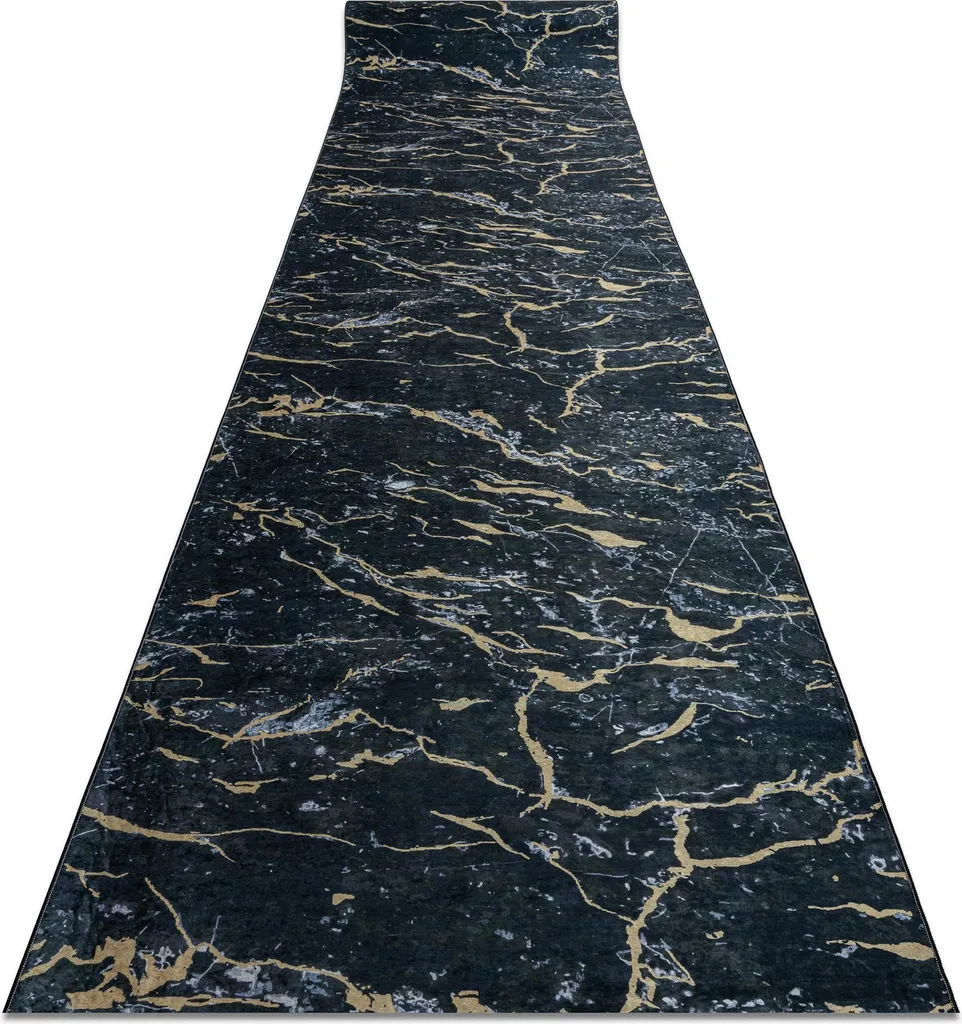 Gant de toilette Lotus Galactic 9523 marbre noir et or chic 80x100 cm