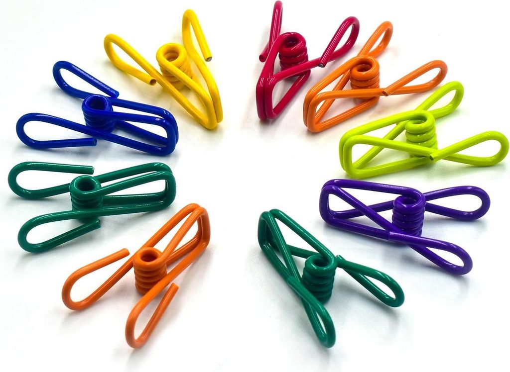 Chipclips, vielseitige PVC-beschichtete Stahlclips für Lebensmittelverpackungen, Chipstüten, Kleidung, Papier, 10er-Packung, 5 cm (2 Zoll)