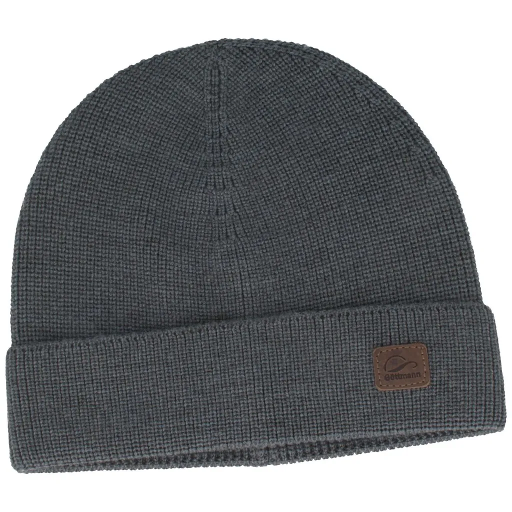 Cappello in maglia a busta monocolore Göttmann in 100% lana