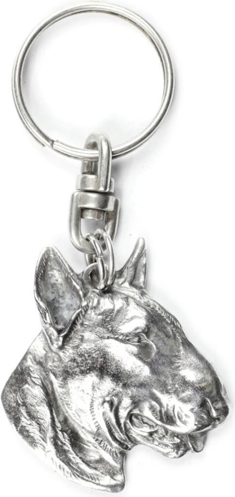 Bull Terrier, Bullterrier III - Versilberte Hund Anhänger, Handtasche Dekoration, Rucksack-Anhänger von Art-Dog Marke