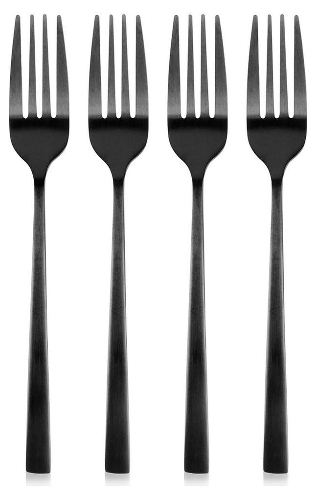 4x Schwarze Dessertgabeln Dessert Kuchen Kleine Gabeln Produktbild 