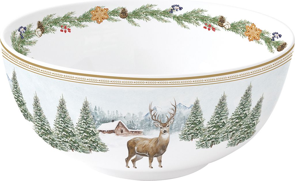 Müslischale WHITE FOREST Winterwald D. 15cm Porzellan Easy Life
