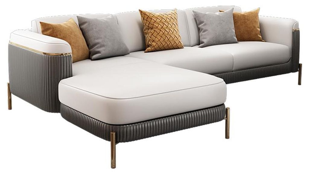 Wohnlandschaft L-Form Ecksofa Couch Design Polster Leder Garnitur Sofa Ecke Neu
