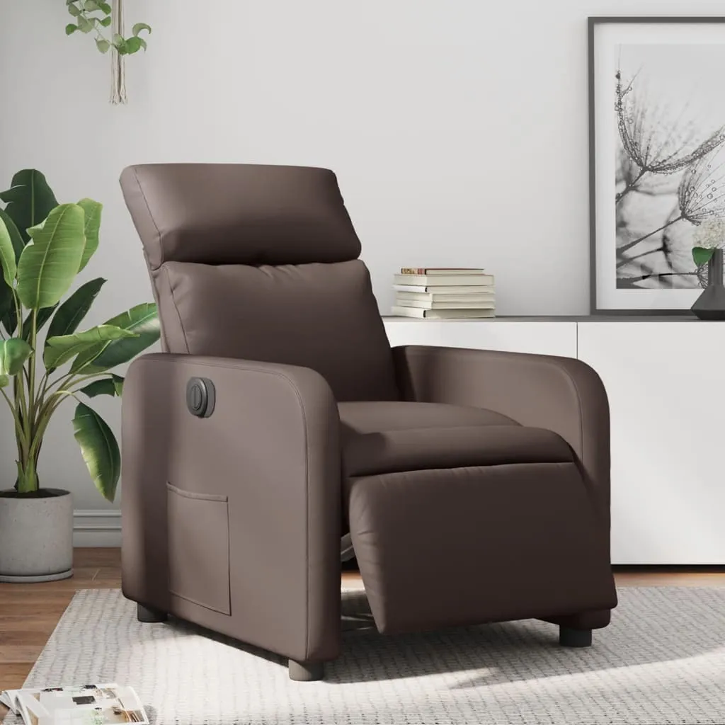 Fauteuil relax électrique marron en similicuir - Modèle Relax-Pro 500