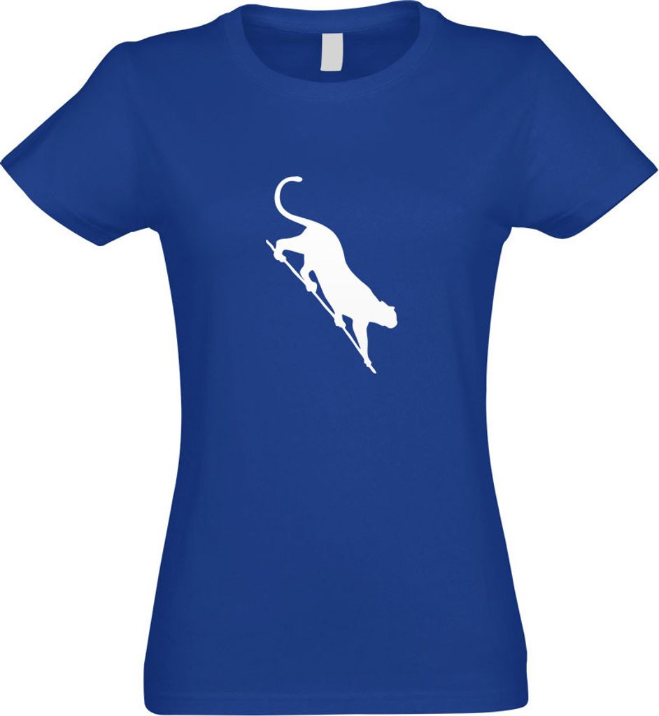 Kiwistar - T-Shirt tailliert - Damen - royal - Wildkatze - Panther - Leopard - mit Motiv Bedruckt - Funshirt Design - Sport - Freizeit - Damen - M
