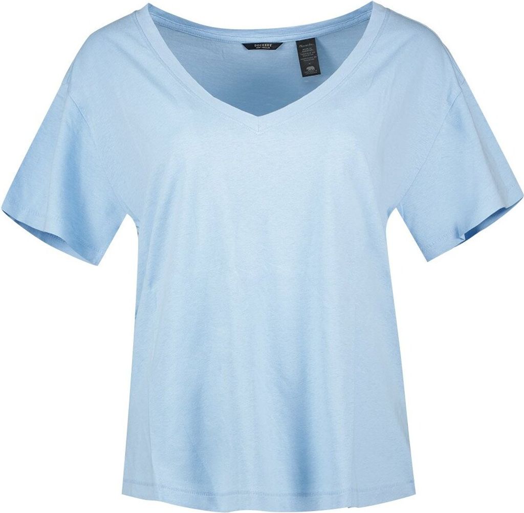 Dockers Deep Kurzarm-t-shirt Mit V-ausschnitt Blau XS Frau Blau XS