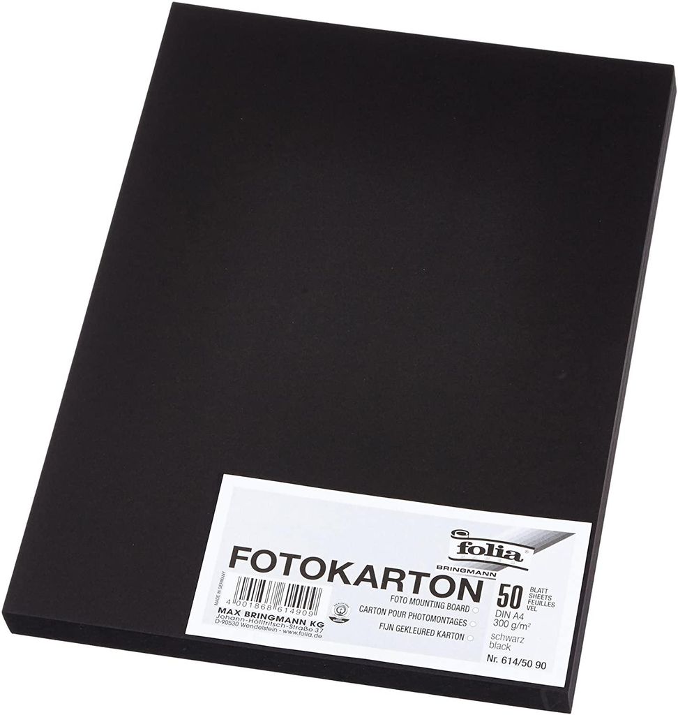 Folia 614/50 90, Schwarz, Einfarbig, A4 (210 x 297 mm), 300 Produktbild 