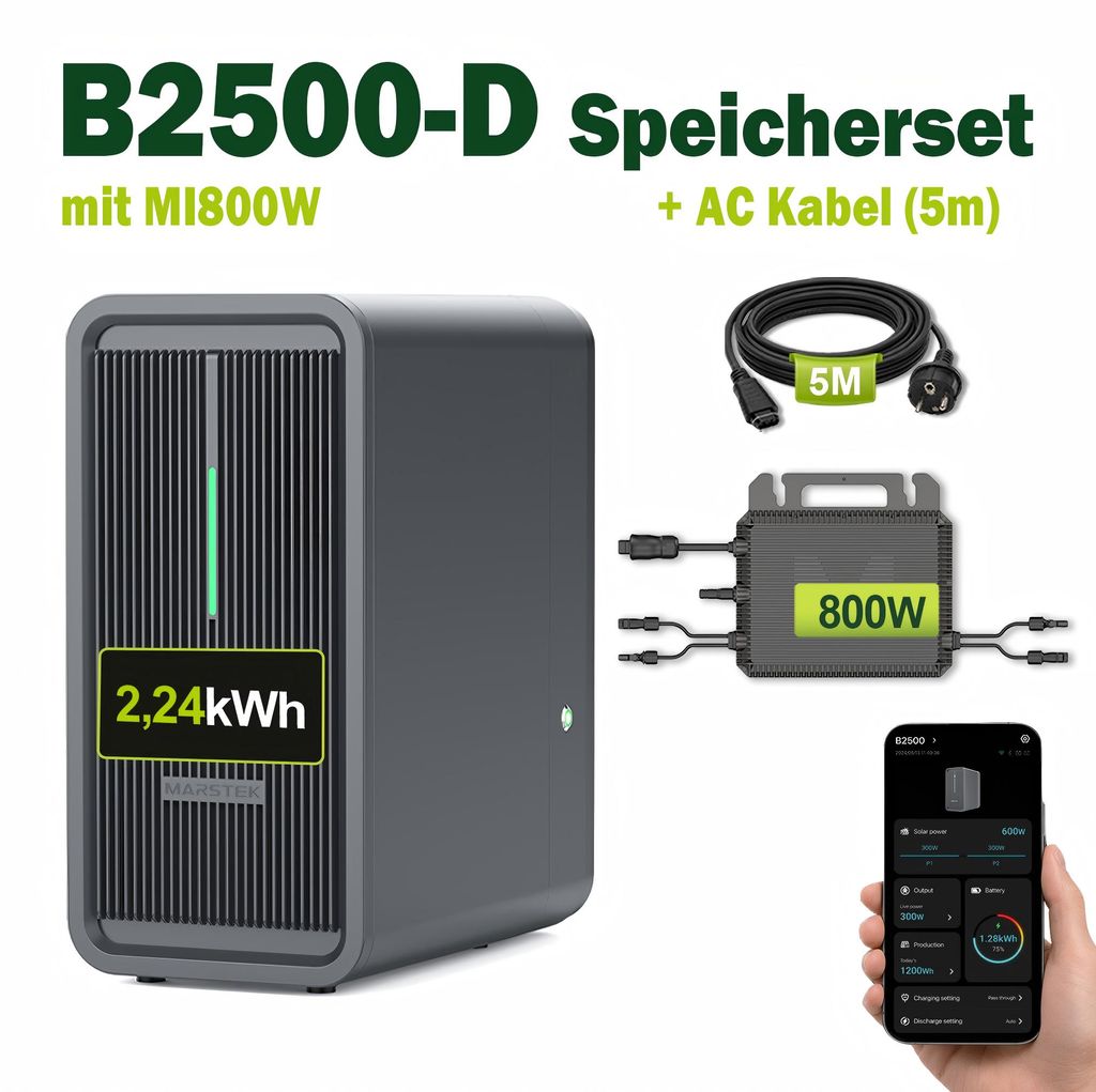 MARSTEK Saturn B2500-D 2,24 kWh Speicher-Set mit MI800W Produktbild 