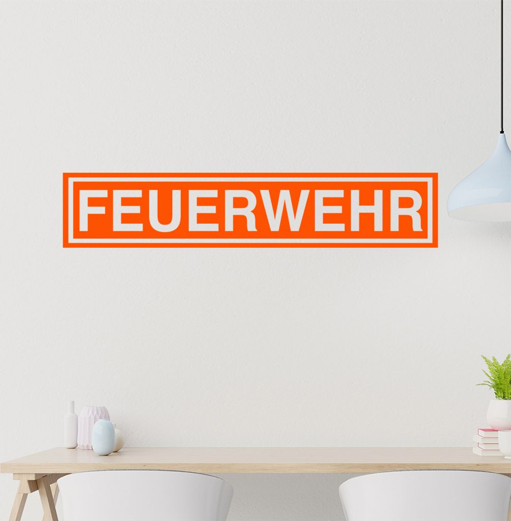 Feuerwehr Wandtattoo in 6 Größen - Wandaufkleber Wall Sticker - Dekoration, Küche, Wohnzimmer, Schlafzimmer, Badezimmer