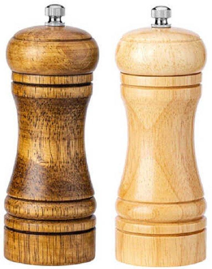 Handgeführter Holz-Salz- und Pfeffermühle mit keramischer Rotor, 12,7 cm, mehrfarbig