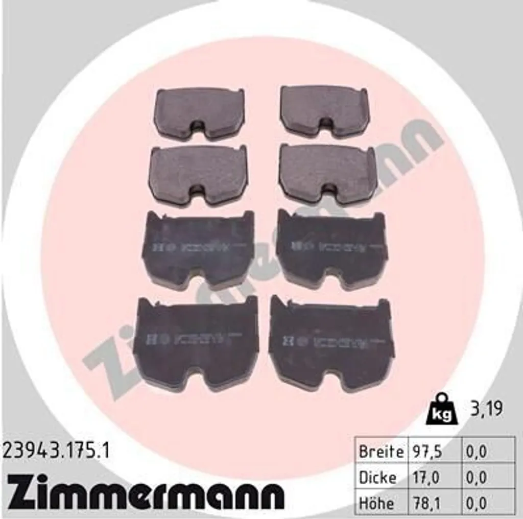 Éliminez les bruits de freinage avec les plaquettes Zimmermann 23943.175.1