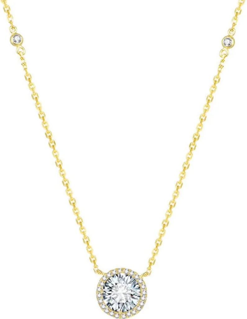 Collier en argent doré et cristaux AGS1135/47-GOLD chic pour femme
