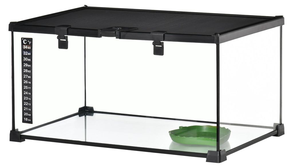 PawHut Terrarium voor reptielen, glazen terrarium met Productafbeelding 