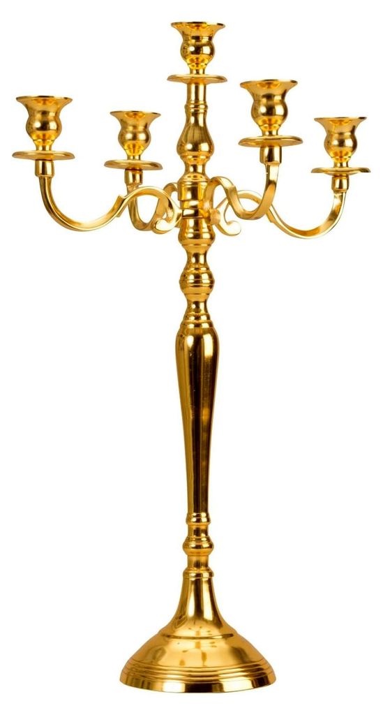 Kerzenleuchter Gold 60 cm 5-flammig Metall Kerzenständer Antik Barock