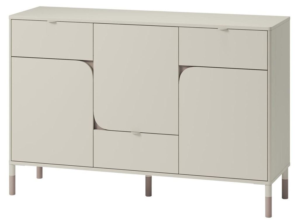 MIRJAN24 Sideboard Harmony 3D3S HR06, Kommode mit zwei Drehtüren und drei Schubladen, Jugendzimmer Kollektion (Farbe: Cashmere / Cashmere + Trüffel)