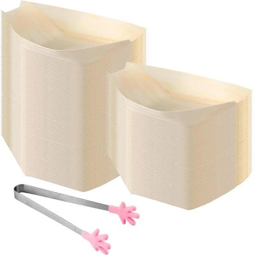 Barquettes sushis bambou 17x9 cm biodégradables - 100 unités éco