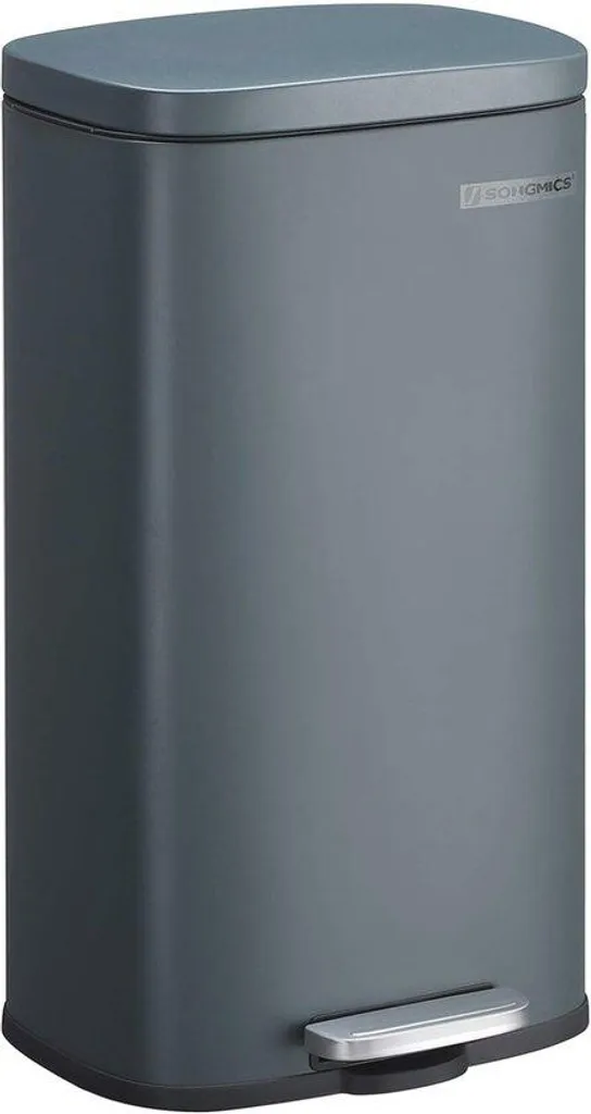 Poubelle de cuisine 30L avec couvercle soft-close seau amovible gris-vert