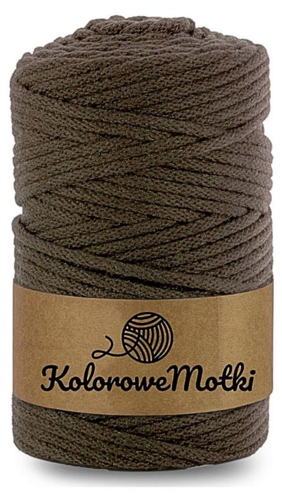 Makramee Garn Dunkelbraun 5mm 50m | Baumwollkordel mit einem Kern, Häkelkordel, Baumwollkordel mit Polyesterkern, Textilgarn