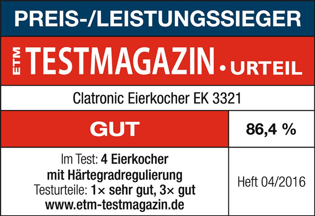 Jajowar CLATRONIC EK 3321 na maks. 7 jaj, obudowa ze stali Zdjęcie produktu 14
