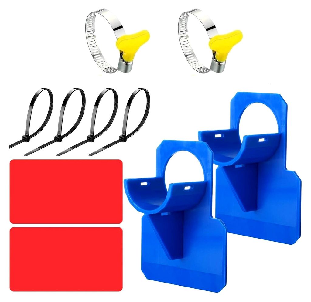 2 Stück Schlauchhalter für Schwimmbad, Zubehör für Schwimmbadschläuche mit Durchstich-, Reiß- und Zugschutz, geeignet für Rohre mit einem Du...