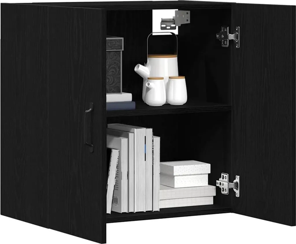 vidaXL Mobile a Parete 60x31x60 cm Rovere Nero | Struttura Rinforzata - 4