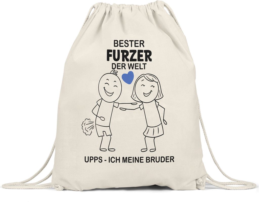 Bester Furzer Der Welt Upps Ich Meine Bruder Turnbeutel Gymsack Bruder Geschwisterliebe Herzensmensch Pups Furz Liebe