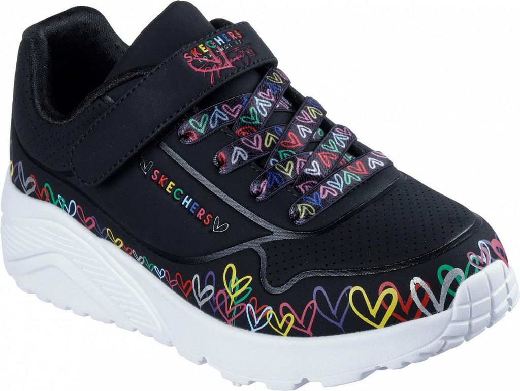 Skechers Uno Lite Heart Craze Schwarz BKMT Größe EU 36 Produktbild 