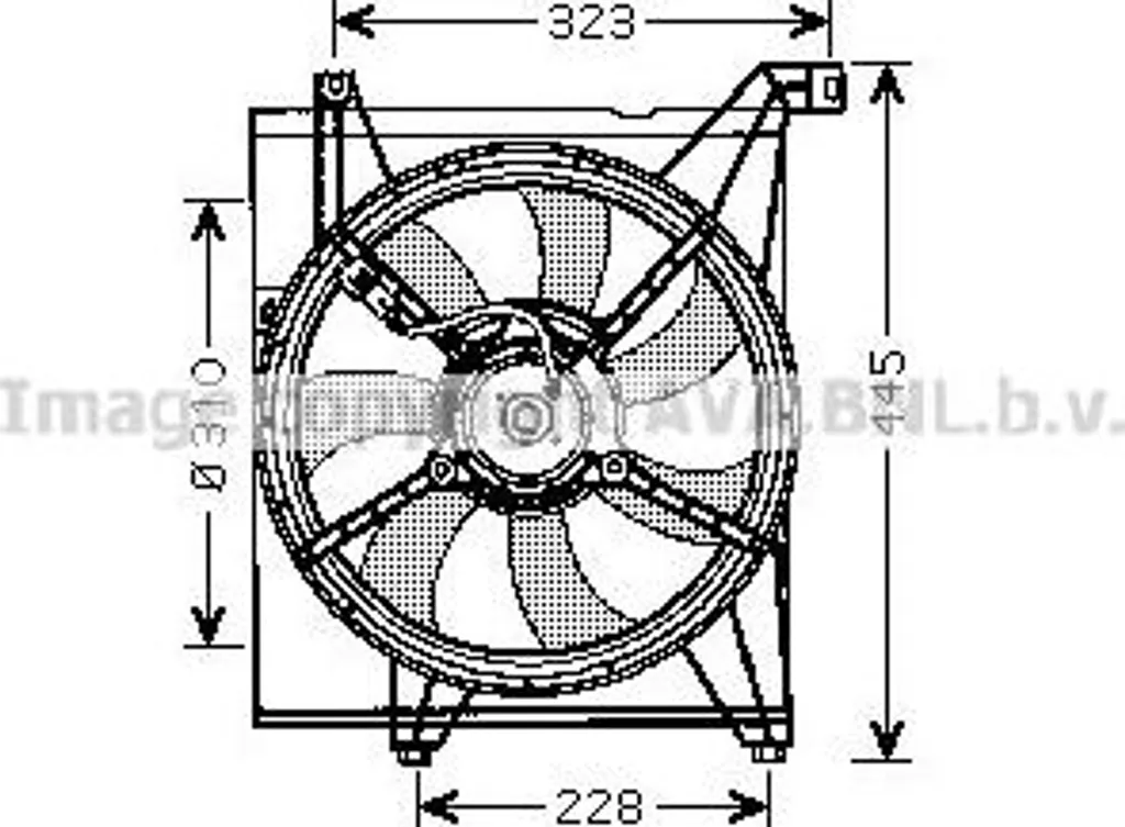 Ventilateur de Radiateur AVA KA7512 pour Cerato - OE 252312F000 Neuf