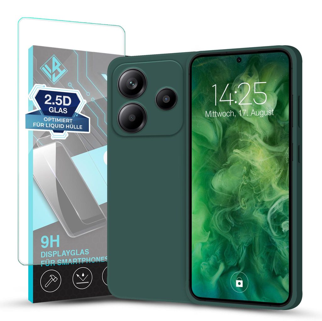 Hülle für Xiaomi Redmi Note 14 5G mit 9H Displayglas Produktbild 