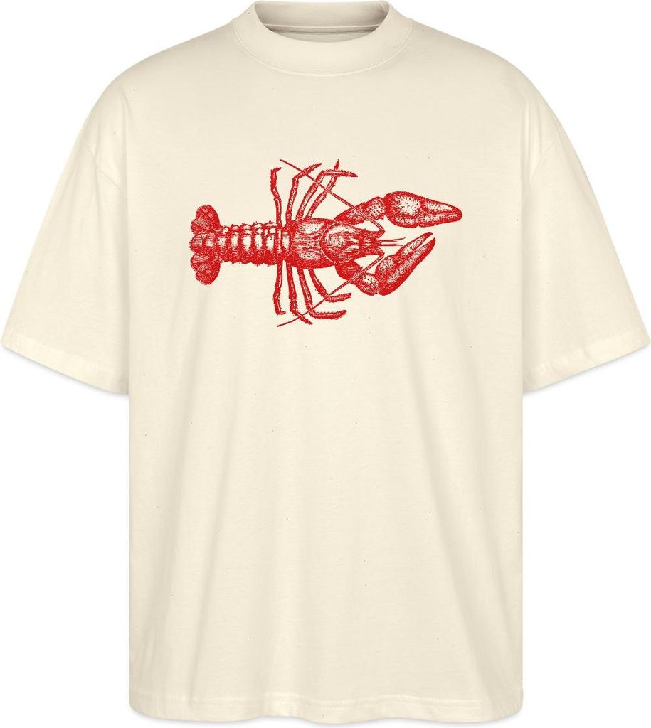 Spreadshirt Hummer Illustration Print Delikatesse Oversize Uni T-Shirt, L, Natur